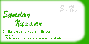 sandor nusser business card