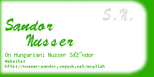 sandor nusser business card